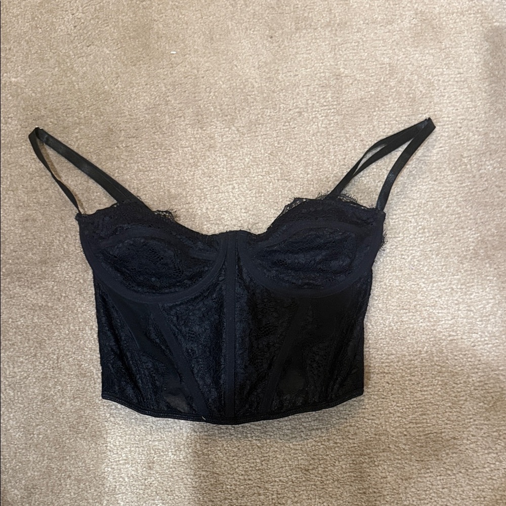 Black Lace Corset Top